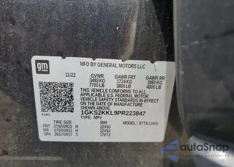 2023 GMC Yukon Xl Denali Ultimate from USA, damaged, VIN 1GKS2KKL9PR223847